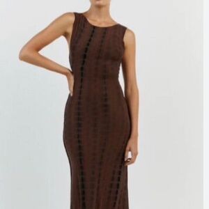 DISSH  Beau Choc Tie Dye Midi Dress. Size S